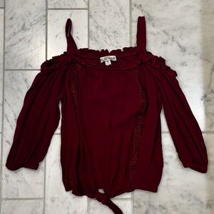 Maroon Long Sleeve Blouse | Love Glam Girl